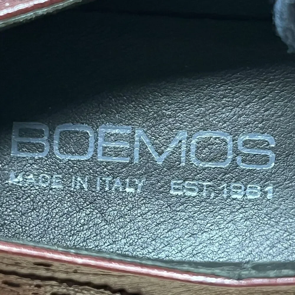 Boemos Made In Italy Men’s Size 7.5 US, 40 EU Brown Leather‎ Derby Wingtip Shoes